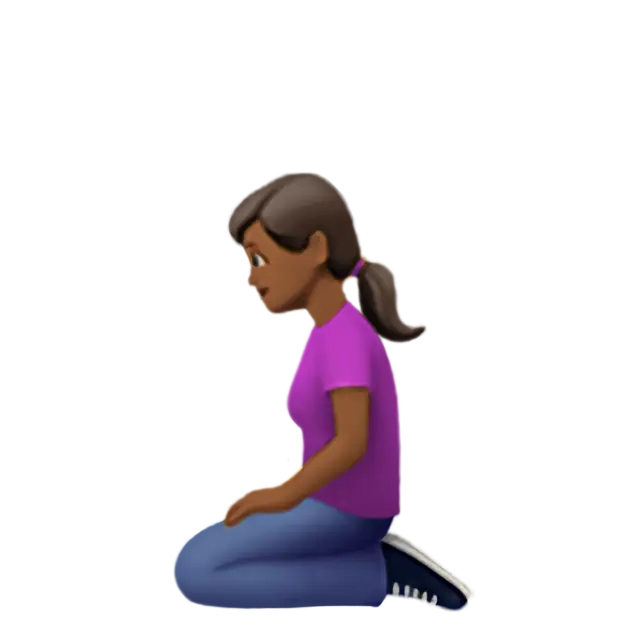 Woman Kneeling: Medium-Dark Skin Tone