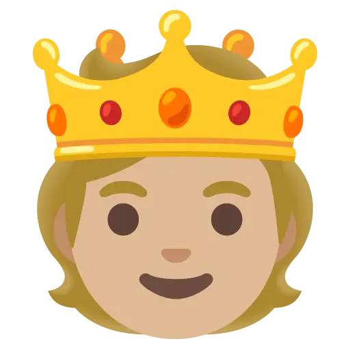 Person with Crown: Medium-Light Skin Tone