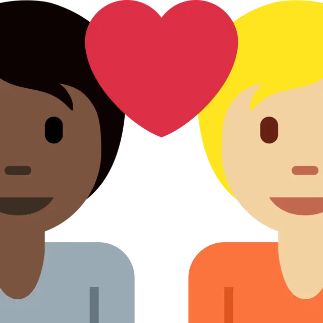 Couple With Heart: Person, Person, Dark Skin Tone, Medium-Light Skin Tone