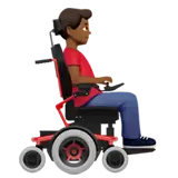 Man in Motorized Wheelchair Facing Right: Medium-Dark Skin Tone