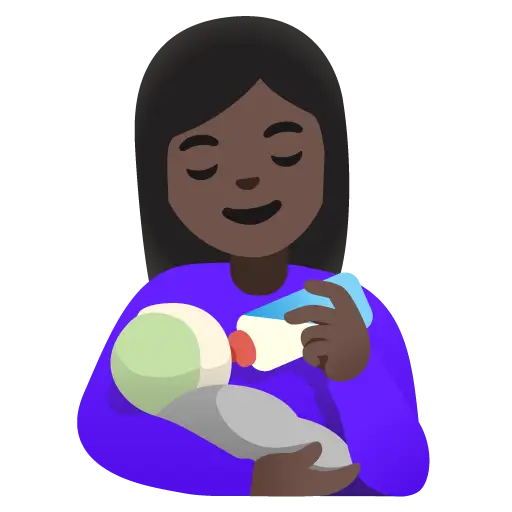 Woman Feeding Baby: Dark Skin Tone