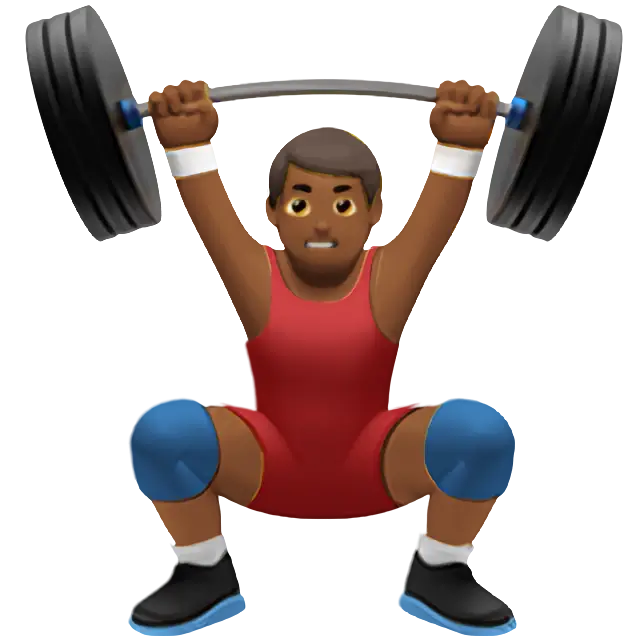 Man Lifting Weights: Medium-Dark Skin Tone