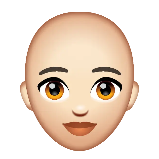 Woman: Light Skin Tone, Bald