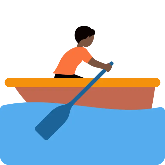 Person Rowing Boat: Dark Skin Tone