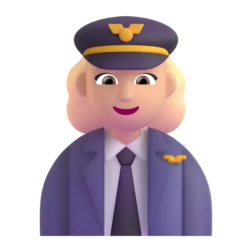 Woman Pilot: Medium-Light Skin Tone