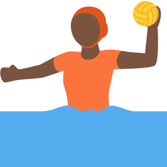 Person Playing Water Polo: Dark Skin Tone