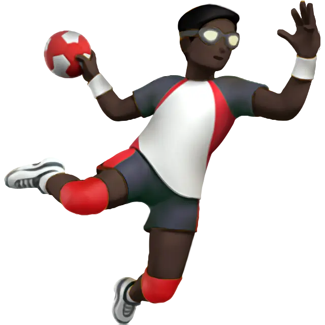 Man Playing Handball: Dark Skin Tone