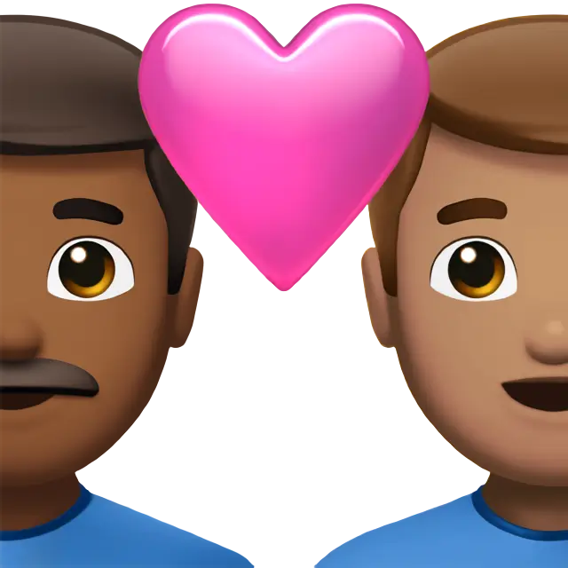 Couple with Heart: Man, Man, Medium-Dark Skin Tone, Medium Skin Tone