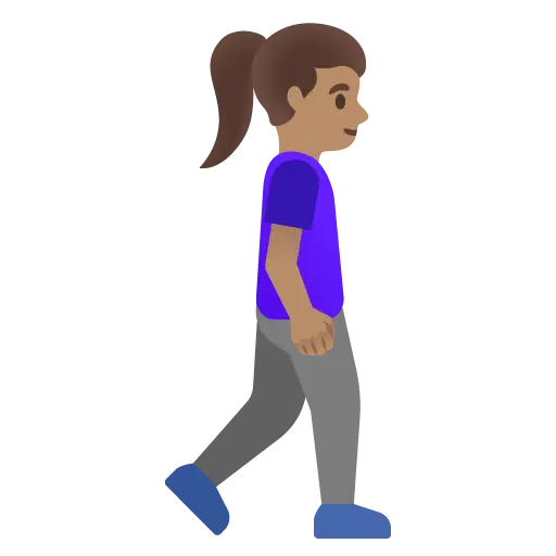 Woman Walking Facing Right: Medium Skin Tone