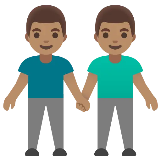 Men Holding Hands: Medium Skin Tone