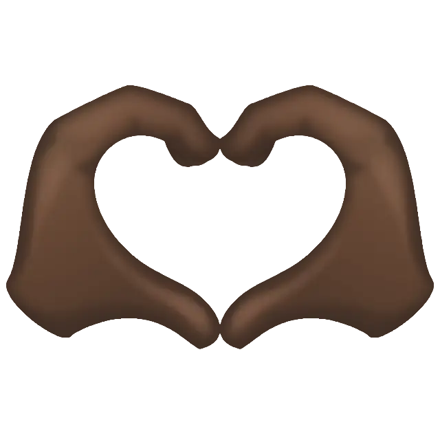 Heart Hands: Dark Skin Tone