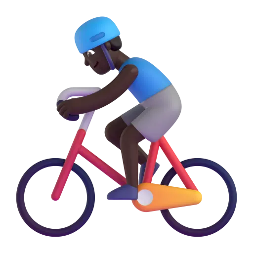 Man Biking: Dark Skin Tone