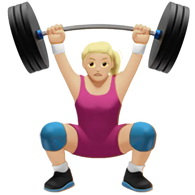 Woman Lifting Weights: Medium-Light Skin Tone