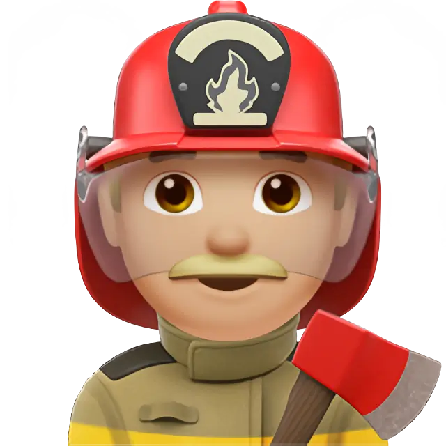 Man Firefighter: Medium-Light Skin Tone