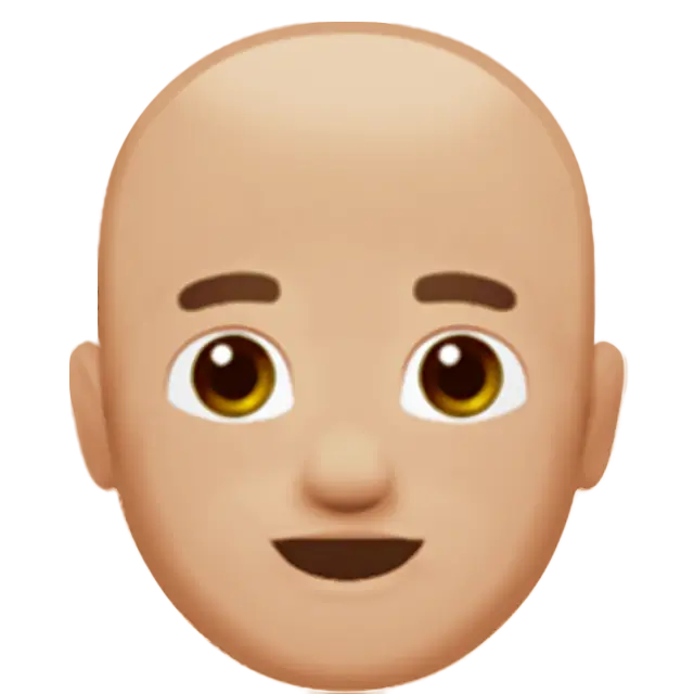 Man: Medium-Light Skin Tone, Bald