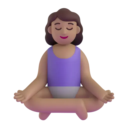 Woman in Lotus Position: Medium Skin Tone