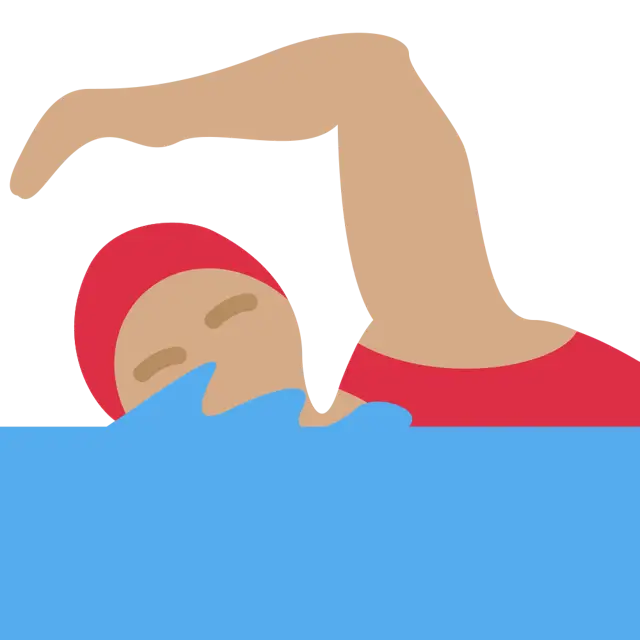 Woman Swimming: Medium Skin Tone