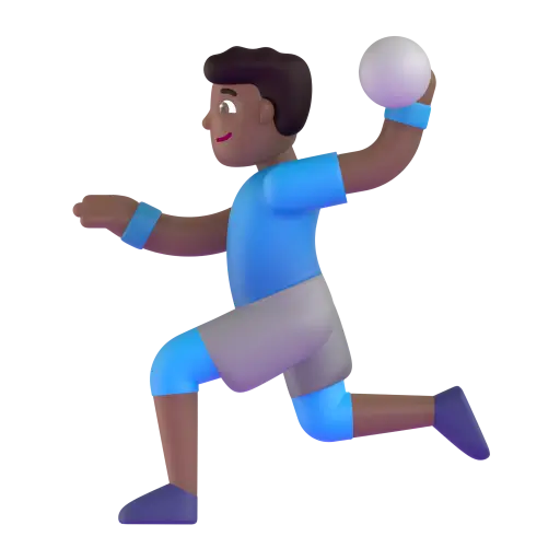 Man Playing Handball: Medium-Dark Skin Tone