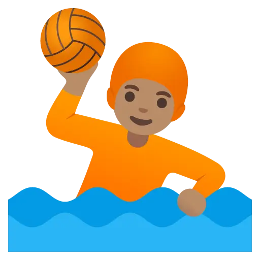 Person Playing Water Polo: Medium Skin Tone