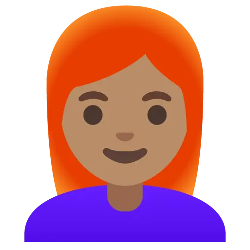 Woman: Medium Skin Tone, Red Hair