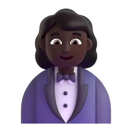 Woman in Tuxedo: Dark Skin Tone