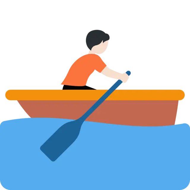 Person Rowing Boat: Light Skin Tone