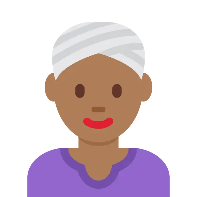 Woman Wearing Turban: Medium-Dark Skin Tone