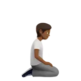 Person Kneeling Facing Right: Medium-Dark Skin Tone