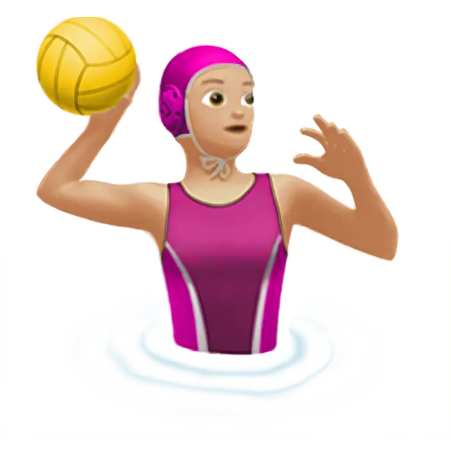 Woman Playing Water Polo: Medium-Light Skin Tone