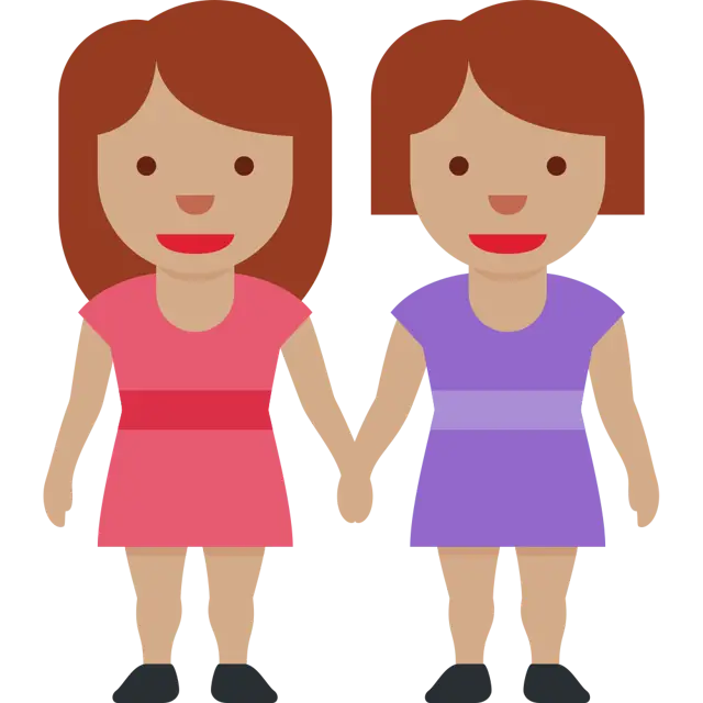 Women Holding Hands: Medium Skin Tone