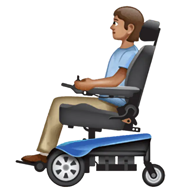 Person In Motorized Wheelchair: Medium Skin Tone