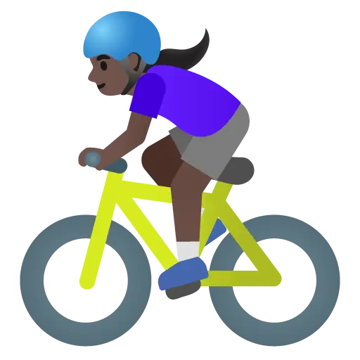 Woman Biking: Dark Skin Tone