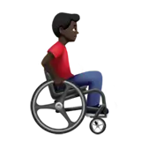 Man in Manual Wheelchair Facing Right: Dark Skin Tone