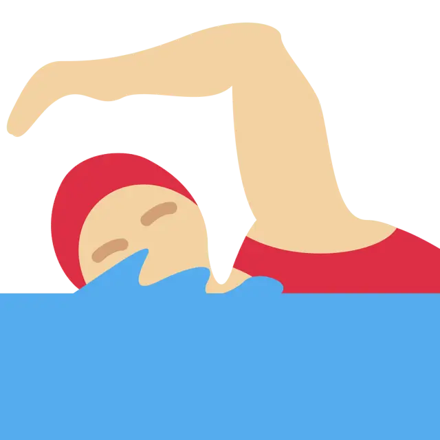 Woman Swimming: Medium-Light Skin Tone