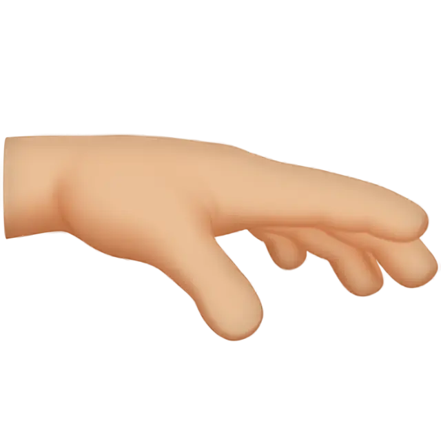 Palm Down Hand: Medium-Light Skin Tone