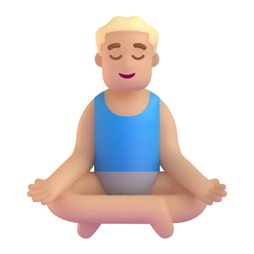 Man in Lotus Position: Medium-Light Skin Tone