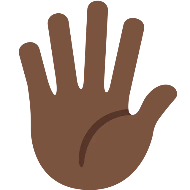 Hand With Fingers Splayed: Dark Skin Tone