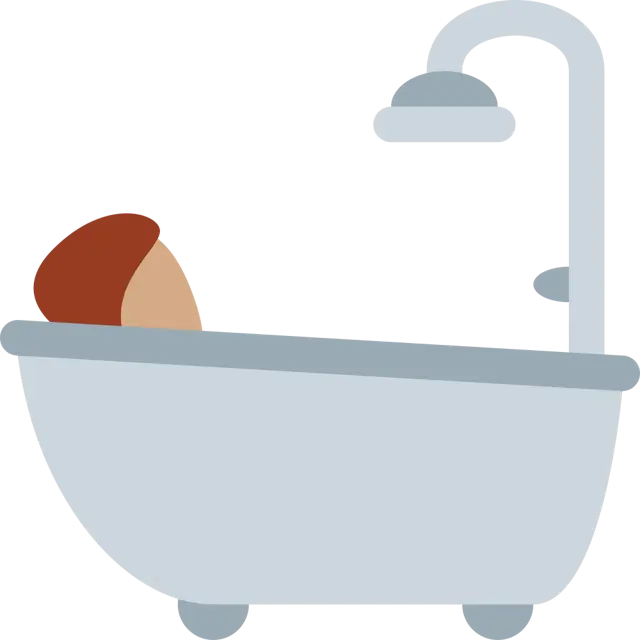 Person Taking Bath: Medium Skin Tone