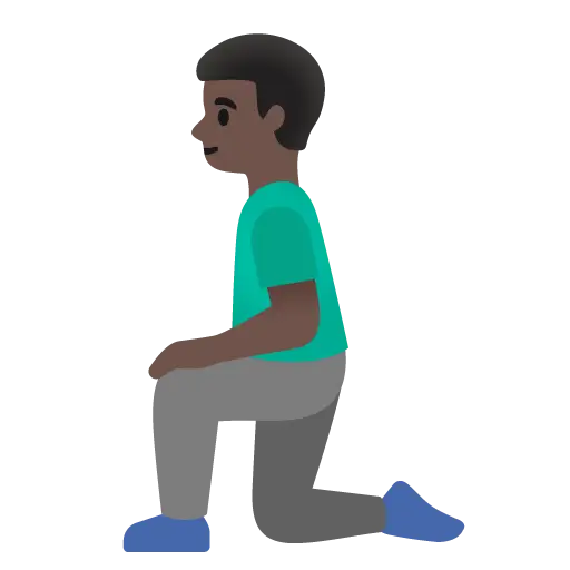 Man Kneeling: Dark Skin Tone