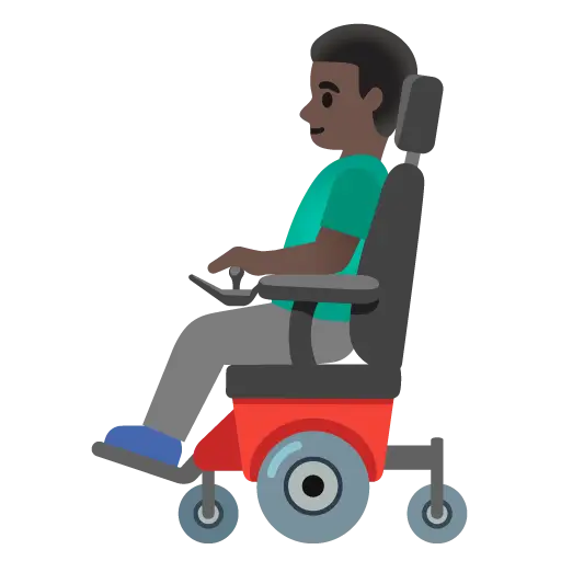 Man in Motorized Wheelchair: Dark Skin Tone