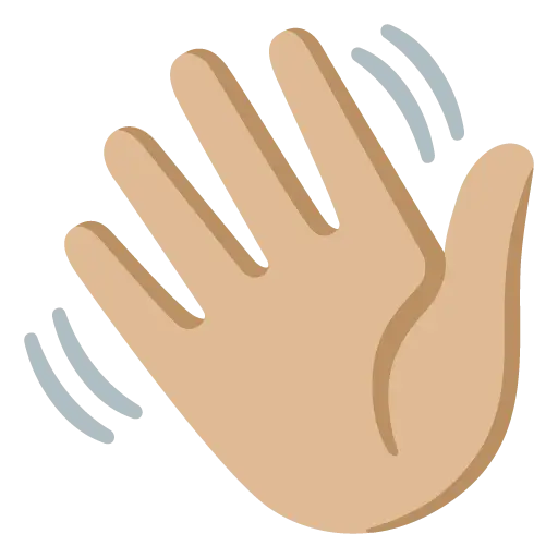 Waving Hand: Medium-Light Skin Tone