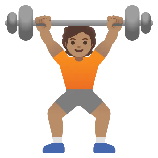 Person Lifting Weights: Medium Skin Tone