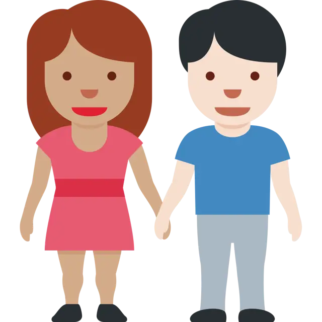 Woman And Man Holding Hands: Medium Skin Tone, Light Skin Tone