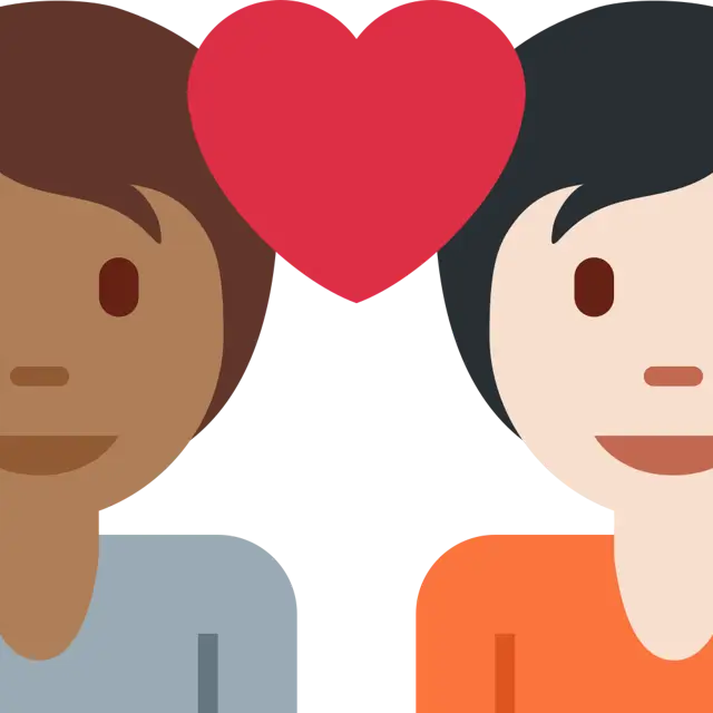 Couple With Heart: Person, Person, Medium-Dark Skin Tone, Light Skin Tone