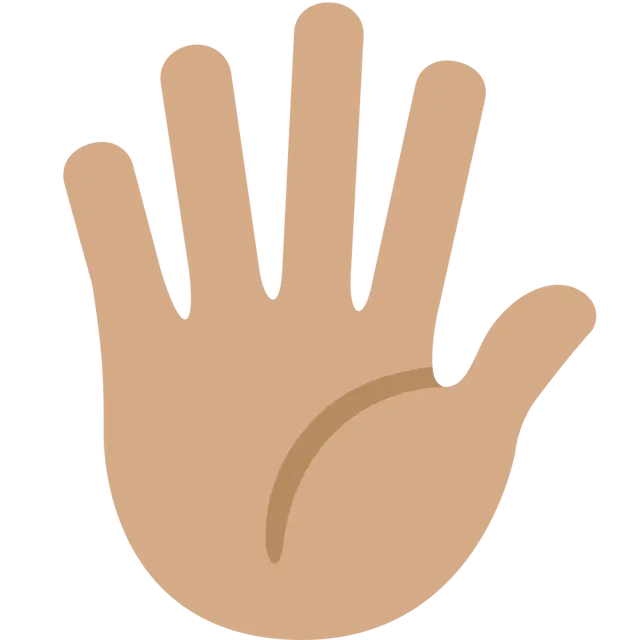 Hand With Fingers Splayed: Medium Skin Tone