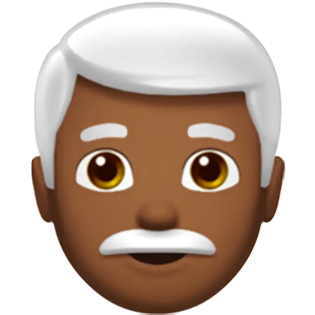 Man: Medium-Dark Skin Tone, White Hair