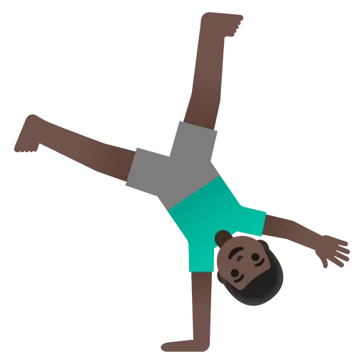 Man Cartwheeling: Dark Skin Tone