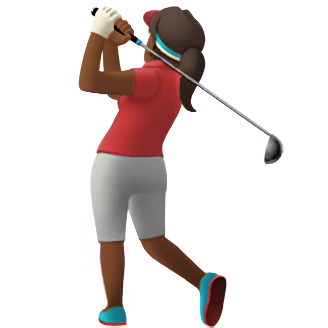 Woman Golfing: Medium-Dark Skin Tone