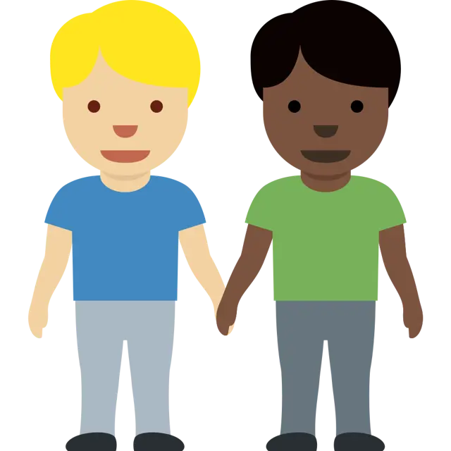 Men Holding Hands: Medium-Light Skin Tone, Dark Skin Tone