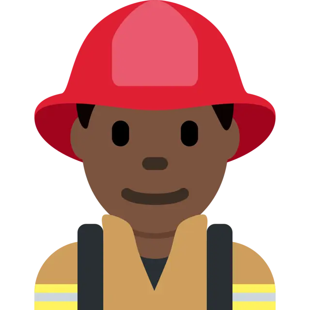 Man Firefighter: Dark Skin Tone